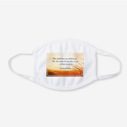 Numbers 624_26 The Lord Bless You Bible Verse White Cotton Face Mask