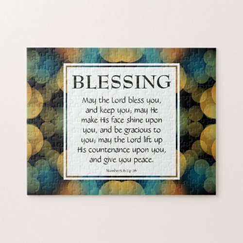 Numbers 624_26 THE LORD BLESS YOU Christian BLUE Jigsaw Puzzle