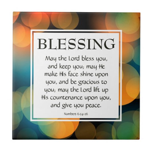 Numbers 624_26 THE LORD BLESS YOU Christian Ceramic Tile