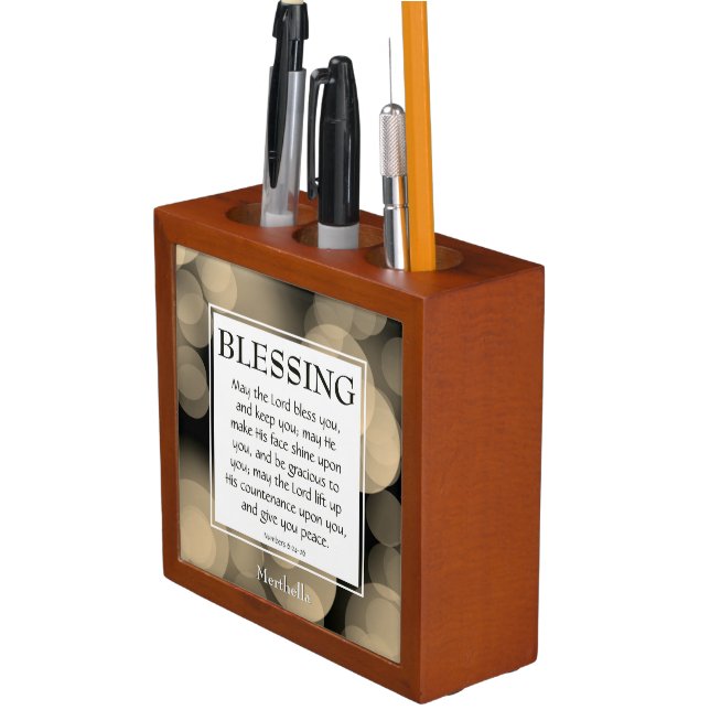 Numbers 6:24-26 THE LORD BLESS YOU Christian Desk Organizer (In Situ)