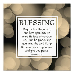 Numbers 6:24-26 THE LORD BLESS YOU Christian  Photo Print