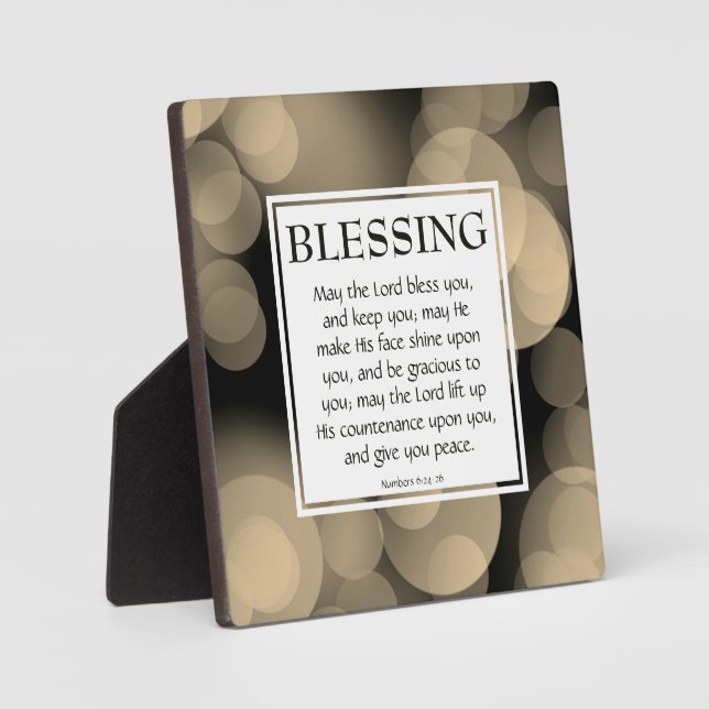 Numbers 6:24-26 THE LORD BLESS YOU Christian Plaque (Front)