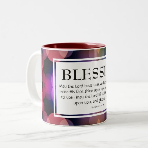 Numbers 624_26 THE LORD BLESS YOU Christian Two_Tone Coffee Mug