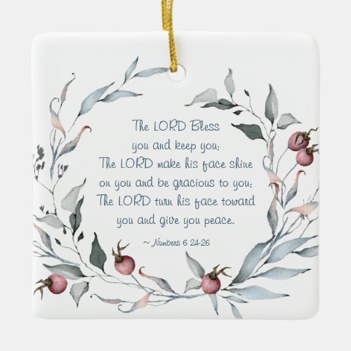Numbers 624_26 The Lord Bless You Christmas Ceramic Ornament