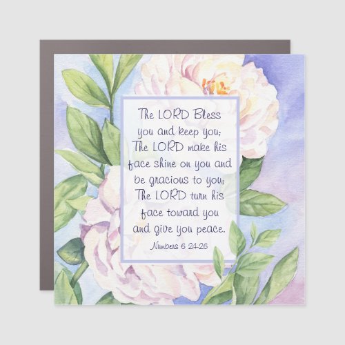 Numbers 6 24_26 The Lord Bless You Flowers Car Magnet