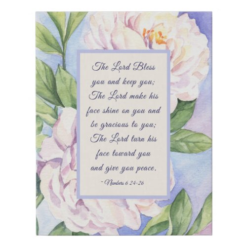 Numbers 6 24_26 The Lord Bless You Flowers Faux Canvas Print