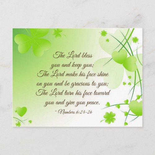 Numbers 6 24_26 The Lord Bless You Irish Design Postcard