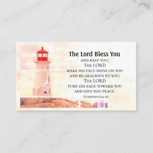 Numbers 6 24_26 The Lord Bless You Lighthouse Business Card