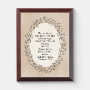 Numbers 6:24–26 The Lord Bless You Neutral Vintage Award Plaque