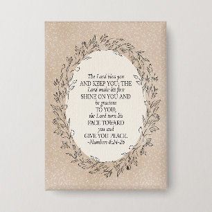 Numbers 6:24–26 The Lord Bless You Neutral Vintage Button