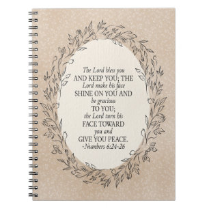 Numbers 6:24–26 The Lord Bless You Neutral Vintage Notebook