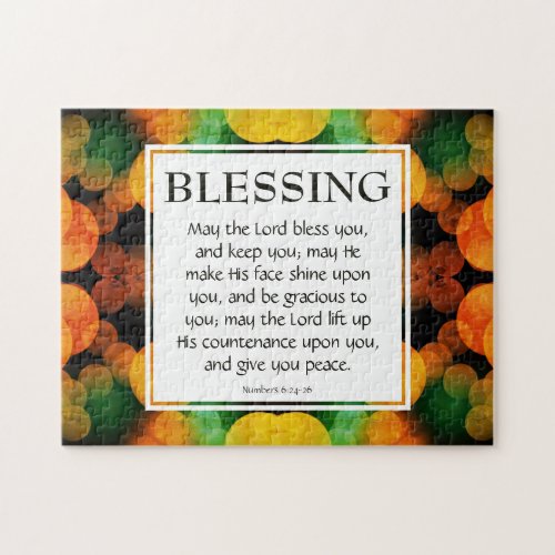 Numbers 624_26  THE LORD BLESS YOU  Orange Jigsaw Puzzle