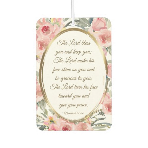 Numbers 624_26 The Lord Bless You Pink Floral Air Freshener