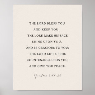 Numbers 6:24-26 The Lord Bless You Poster