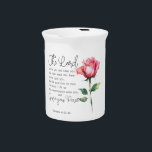 Numbers 6:24-26 The Lord Bless you Rose Flower Beverage Pitcher<br><div class="desc">The Lord bless you and keep you; The Lord make His face shine upon you,  And be gracious to you; The Lord lift up His countenance upon you,  And give you peace. - Numbers 6:24-26 Bible Scripture with One Single Rose Flower Design.</div>