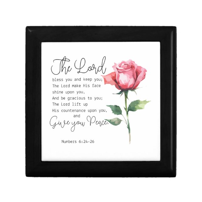 Numbers 6:24-26 The Lord Bless you Rose Flower Gift Box (Front)