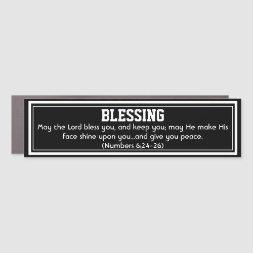 Numbers 624_26 THE LORD BLESS YOU Scripture BLACK Car Magnet