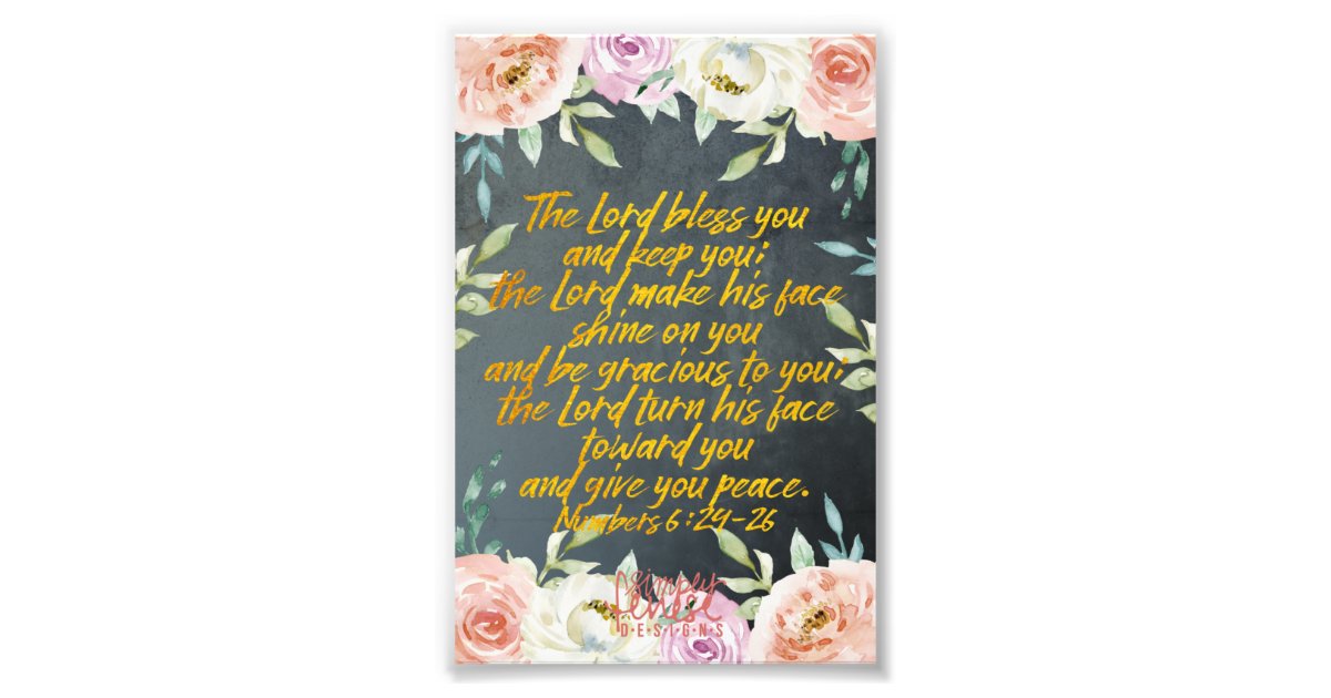 Bible Verse Printable The Lord bless You And Keep You,Numbers 6:24-46 Print