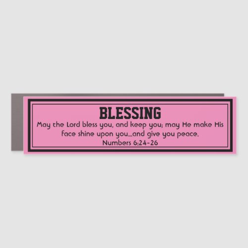 Numbers 624_26 THE LORD BLESS YOU Scripture PINK Car Magnet