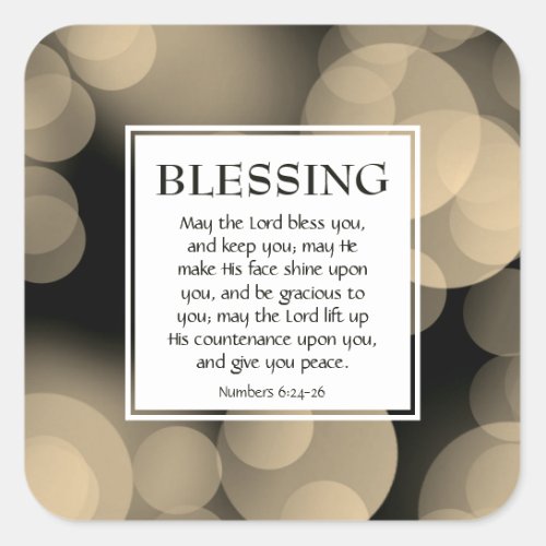 Numbers 624_26 THE LORD BLESS YOU Scripture Square Sticker