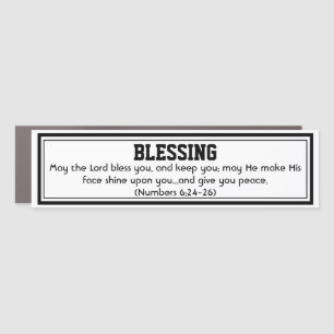 Numbers 6:24-26 THE LORD BLESS YOU Scripture WHITE Car Magnet
