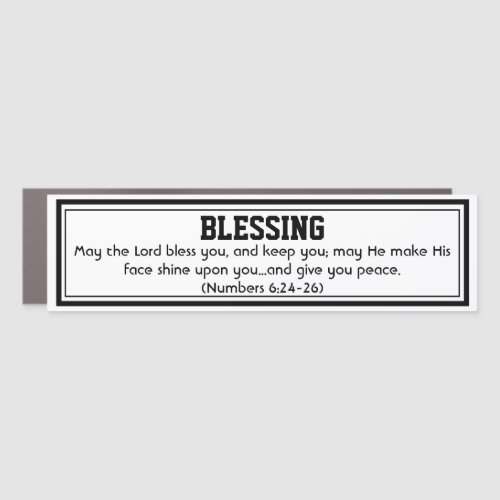 Numbers 624_26 THE LORD BLESS YOU Scripture WHITE Car Magnet