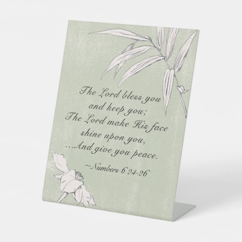 Numbers 6 24_26 The Lord Bless You Simple Floral Pedestal Sign