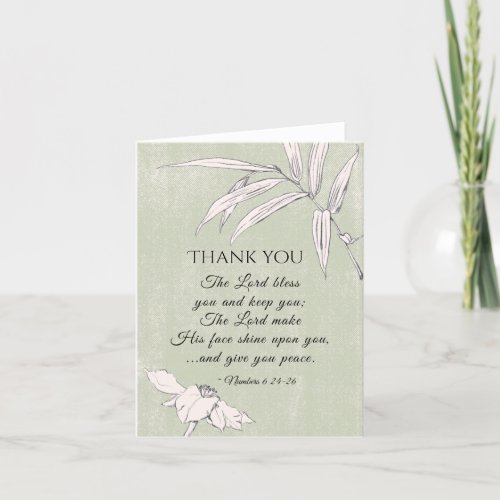 Numbers 6 24_26 The Lord Bless You Simple Floral Thank You Card