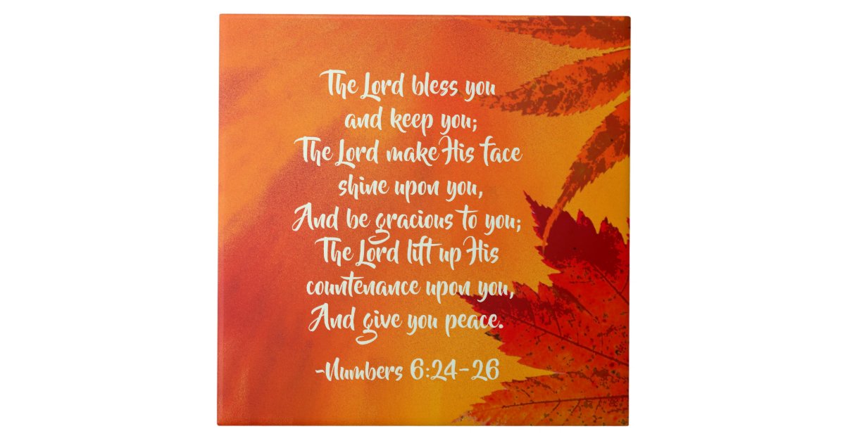 Numbers 6:24-26 The Lord Bless You Tile | Zazzle