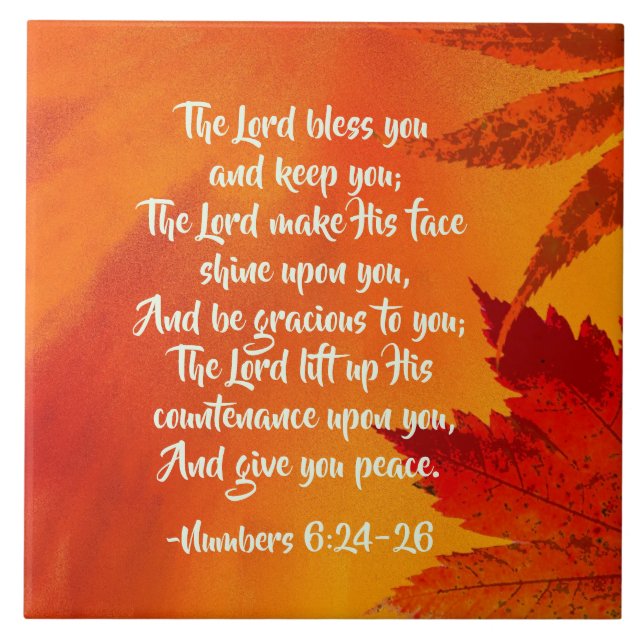 Numbers 6:24-26 The Lord Bless You Tile (Front)