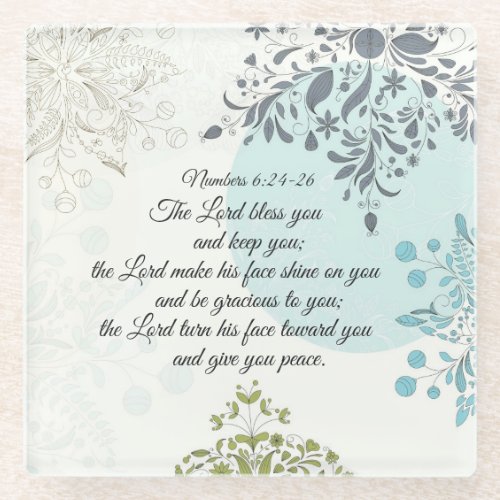 Numbers 6 24_26 The Lord Bless You Vintage Glass Coaster