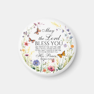Numbers 6:24-26 The Lord Bless you Wildflower Magnet