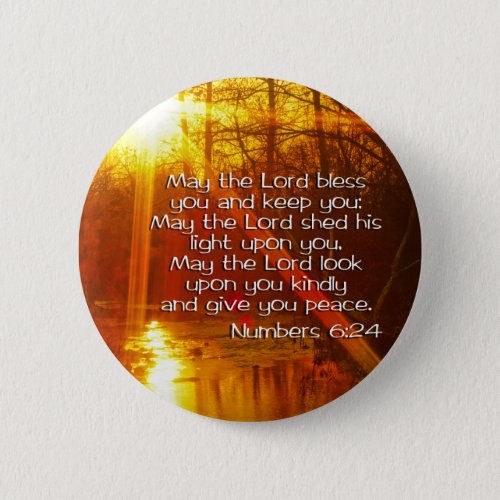 NUMBERS 624 BIBLE VERSE _ MAY THE LORD BLESS YOU BUTTON
