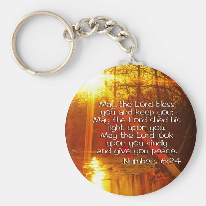 NUMBERS 624 BIBLE VERSE   MAY THE LORD BLESS YOU KEY CHAINS