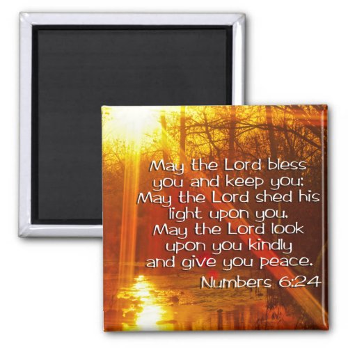 NUMBERS 624 BIBLE VERSE _ MAY THE LORD BLESS YOU MAGNET