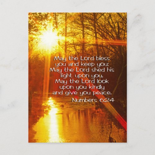 NUMBERS 624 BIBLE VERSE _ MAY THE LORD BLESS YOU POSTCARD