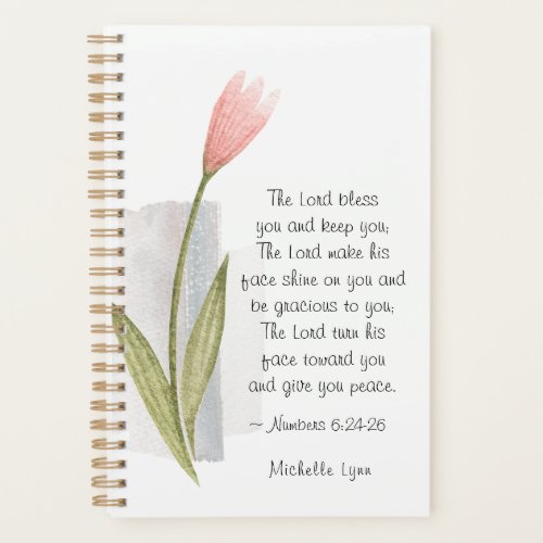 Numbers 624 The Lord Bless You Pink Flower Bible  Planner