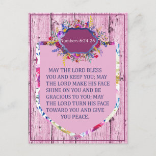Numbers 6:24- The Lord's Blessing   Bible Verse Postcard