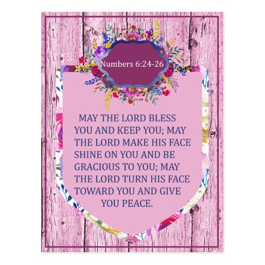 Numbers 6:24- The Lord's Blessing Bible Verse Postcard | Zazzle.com