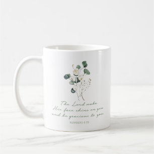 Numbers 6:25, Bible Verse Print, Mug
