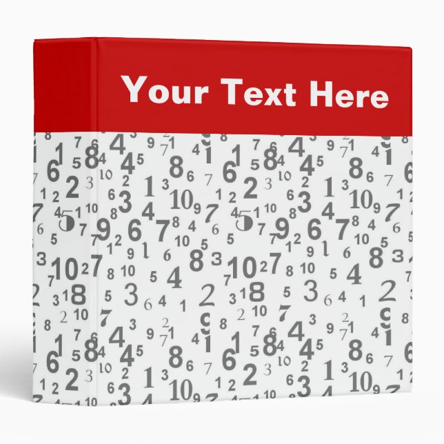 Numbers All Over 3 Ring Binder (Front/Spine)