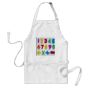 Numbers and Arithmetic operators in plastic Adult Apron
