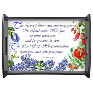 Numbers Bible Verse Garden Flowers Floral Tray