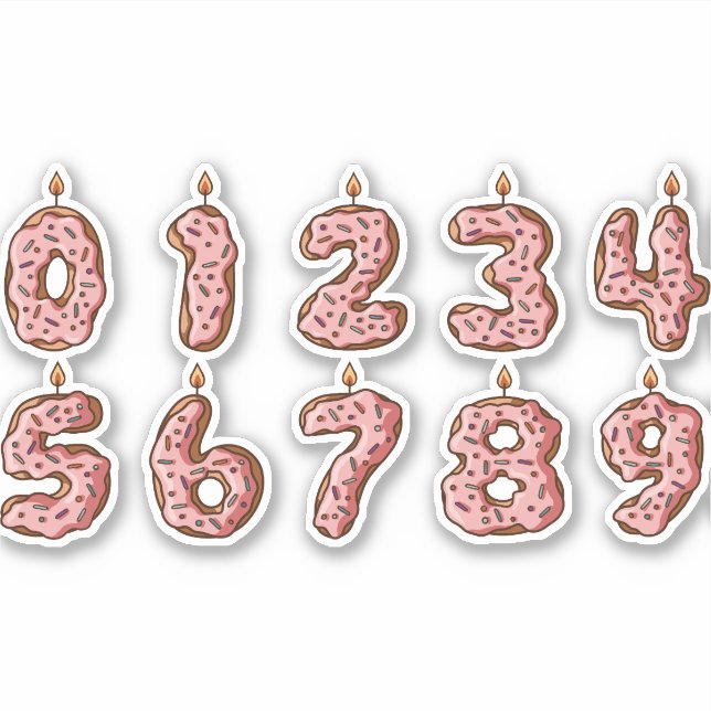NUMBERS BIRTHDAY CANDLES SET STICKER (Front)