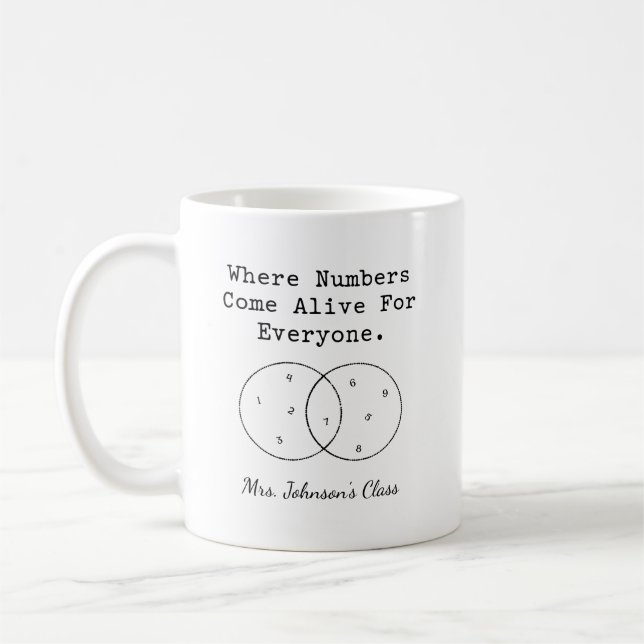 Numbers Come Alive For Everyone Math Fun Coffee Mug (Left)