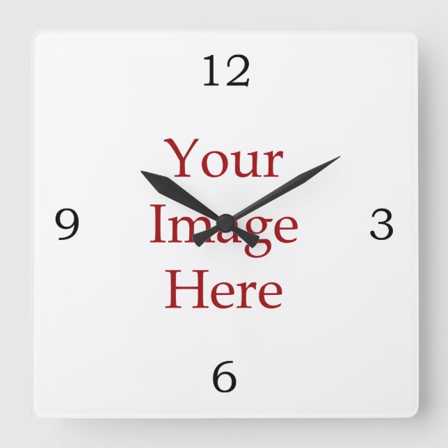 Numbers Create Your Own Square Wall Clock (Front)