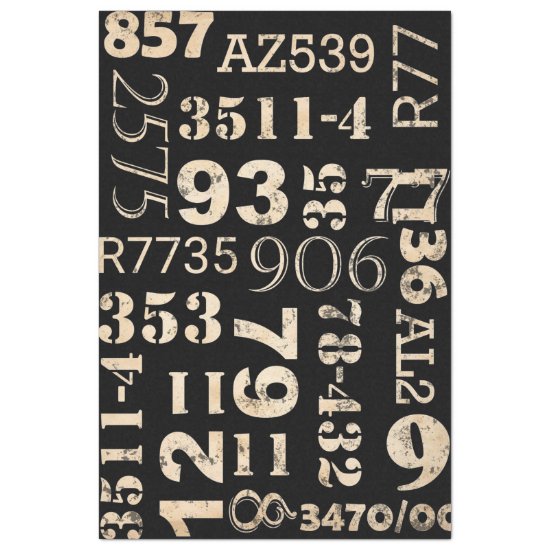 Numbers Furniture Decoupage Paper