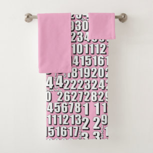 Numbers Kids Pink Bath Towel Set