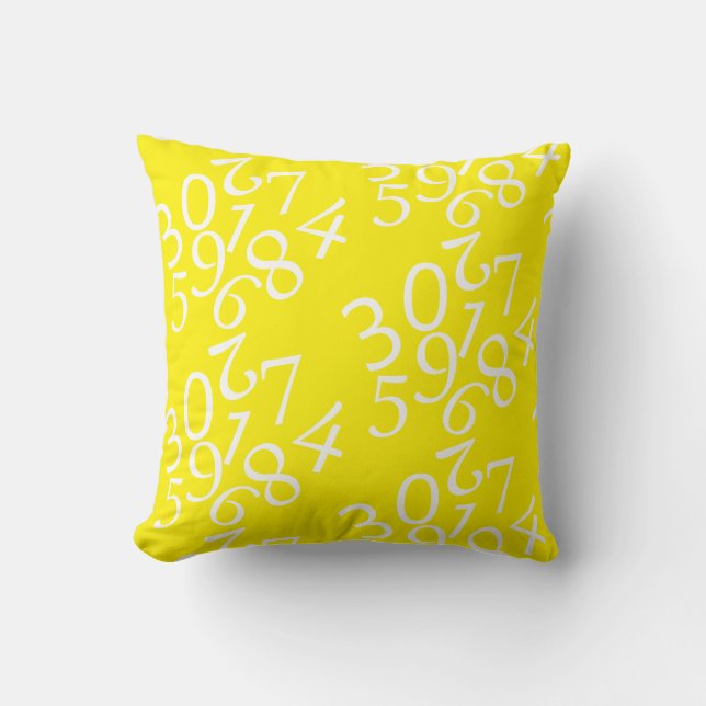 Numbers Maths Abstract Art Pattern Pillow Cushion (Front)