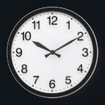 Numbers Minimalism Black White  Classy Elegant Large Clock<br><div class="desc">Unique minimal and decorative 
Corresponds to actual fashion trend in home decor.
You can change the shape and color of the hand.</div>